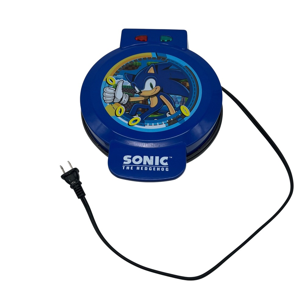 Sonic the Hedgehog Waffle Maker Blue Sega Character Retro Gaming Blue Blur WORKS